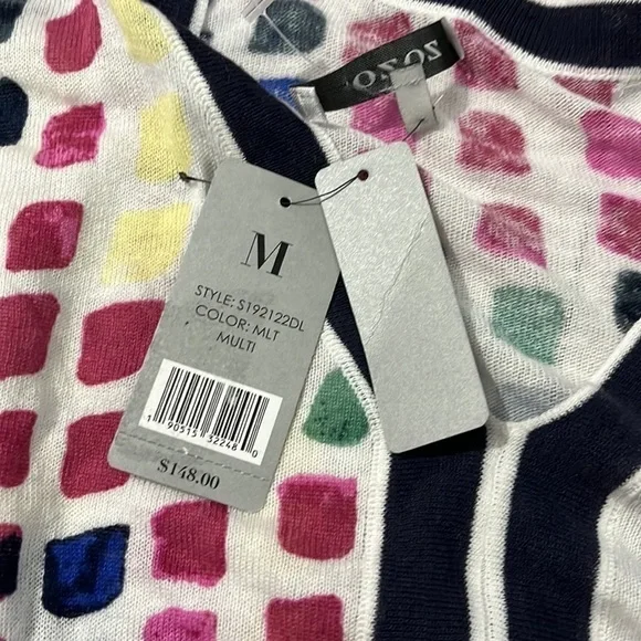 ZoZo linen blend color block top size M NWT - Picture 5 of 9